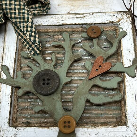 Handmade Distressed Wood Tree Rustic Farmhouse Decor in Frame - Picture 8 of 10